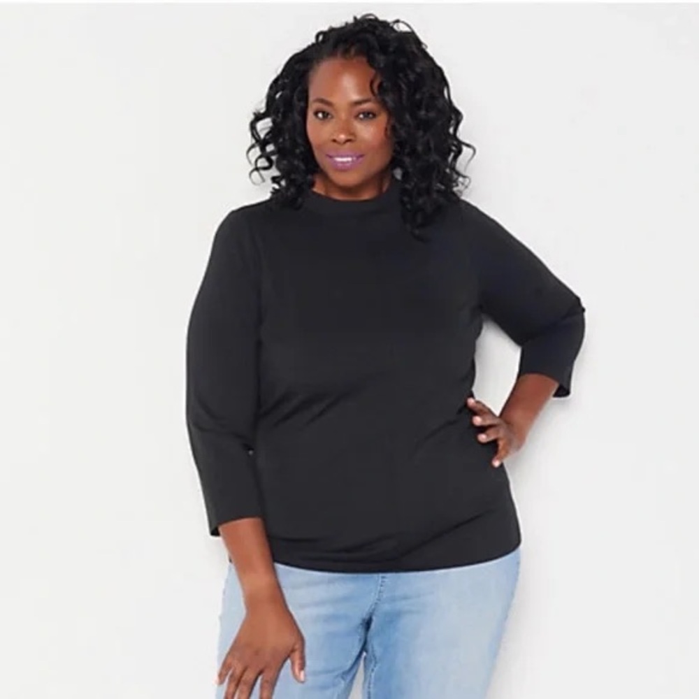 GIRL WITH CURVES Mock Neck Knit Top A452081